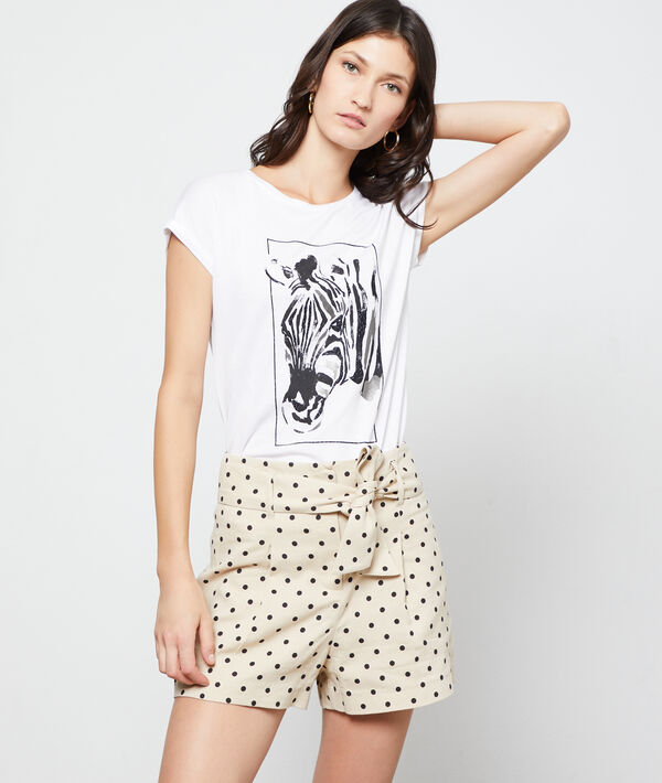 Belted shorts in dots Belted shorts in dots