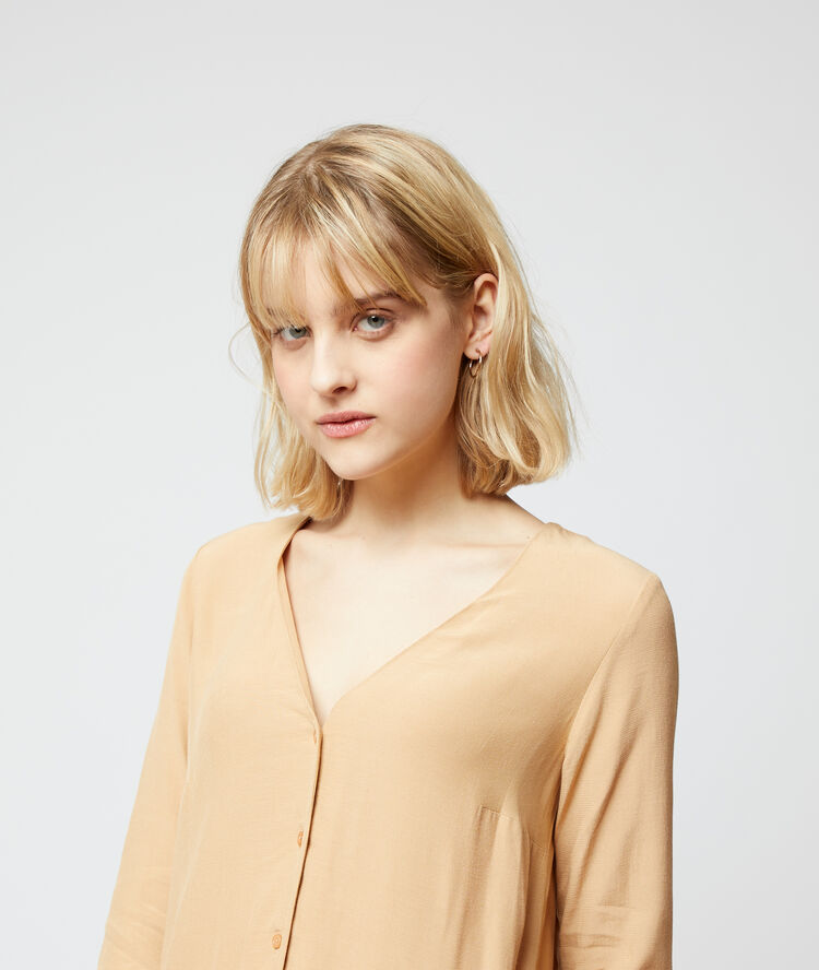 Shirt dress light camel.