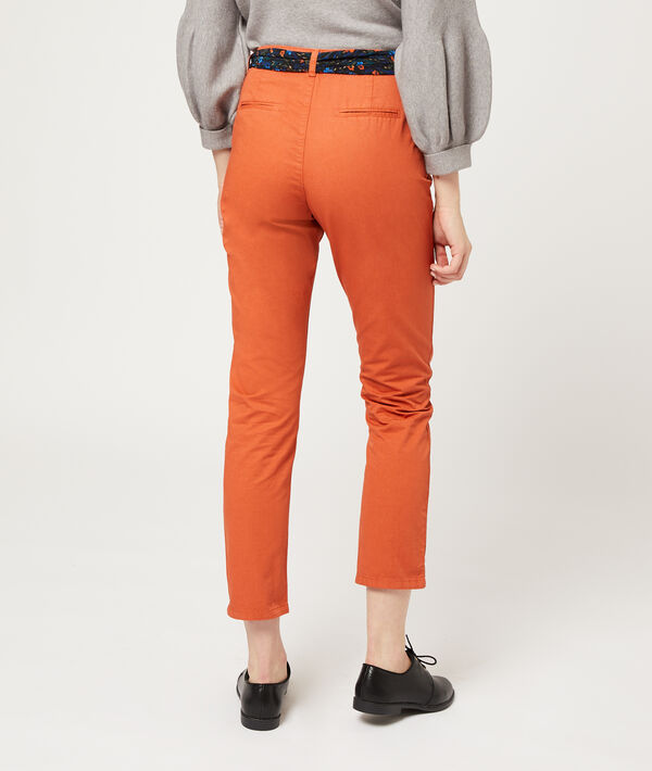Straight leg trousers with scarf belt Straight leg trousers with scarf belt