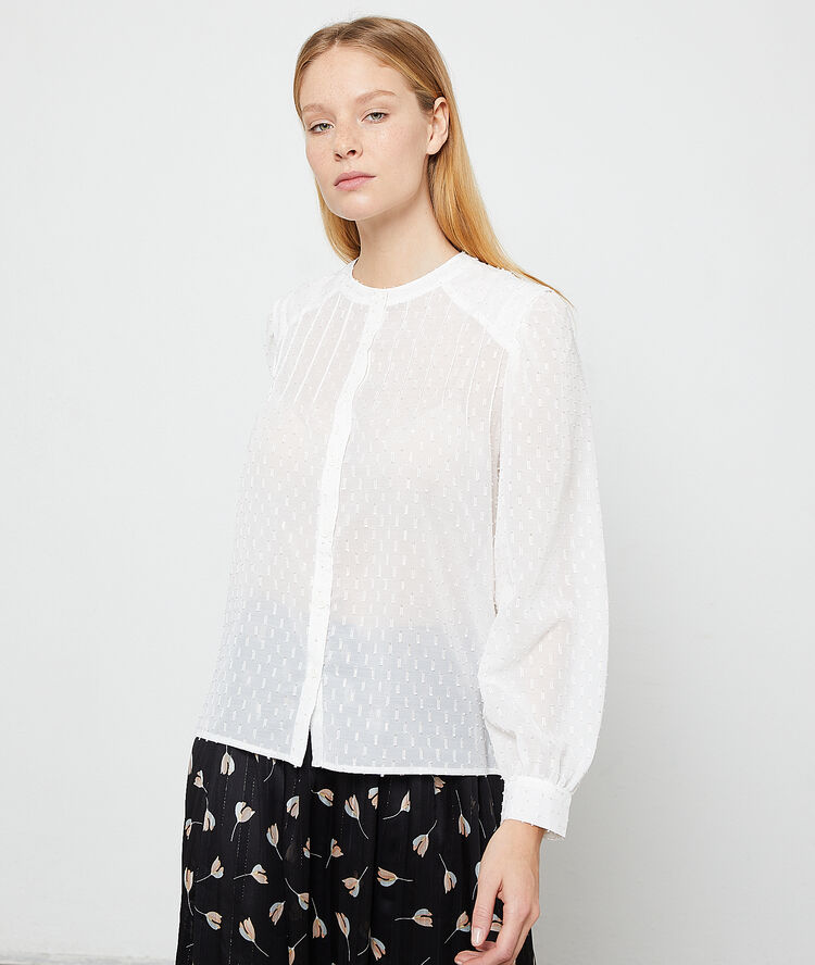 Dobby mesh shirt off white.