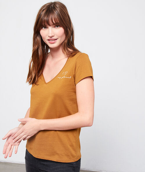 I ♡ my planet' organic cotton t-shirt ochre.