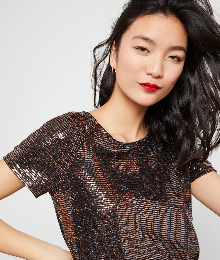 Sequin low back top copper.