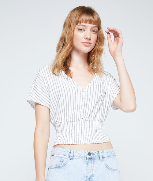 Smock peplum t-shirt off-white.