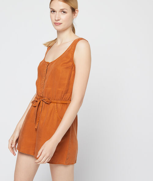 Tencel&reg; belted playsuit spice.