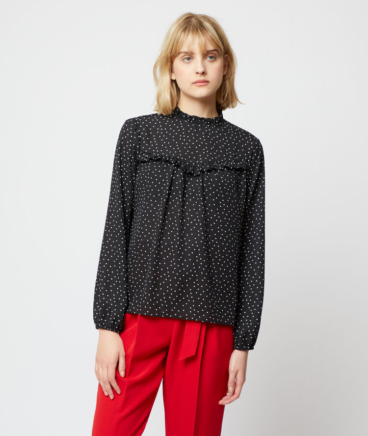 Blouse in dots black.