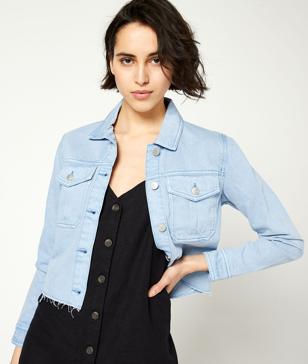 Denim jacket blue sky.