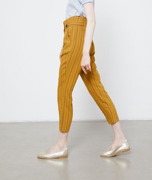 Peg trousers in stripes  mustard.