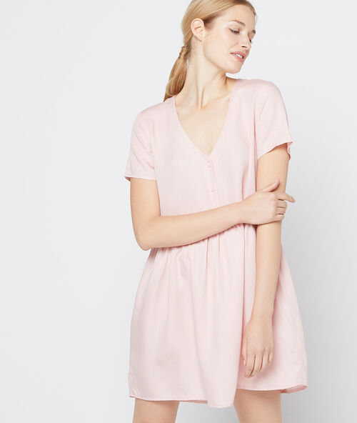 Tencel&reg; dress in flare cut light pink.