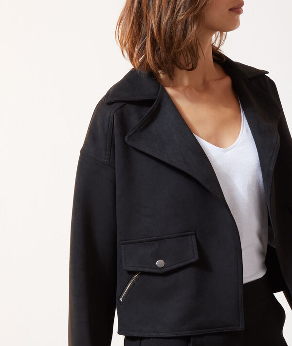 Biker jacket in a suede look Biker jacket in a suede look
