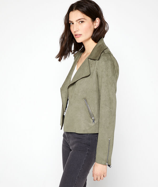Biker jacket in a suede effect Biker jacket in a suede effect