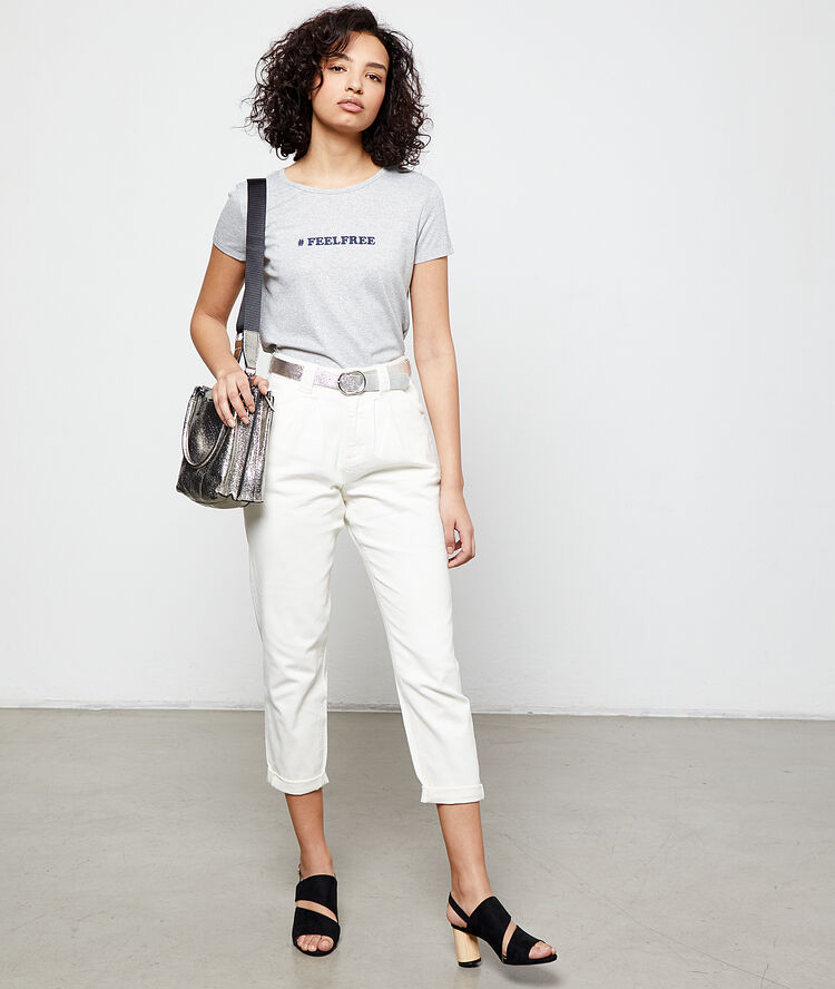Feel free' t-shirt silver.