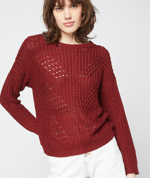 Large knit jumper grenat.