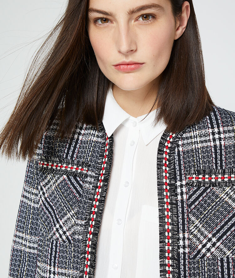 Suit jacket in tweed effect black.