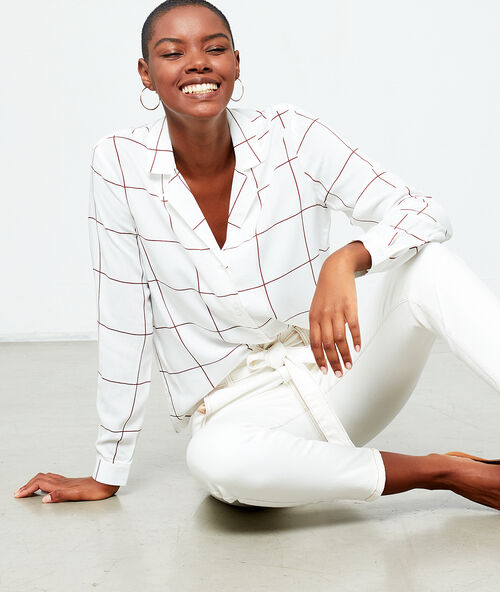 Shirt in check off-white.