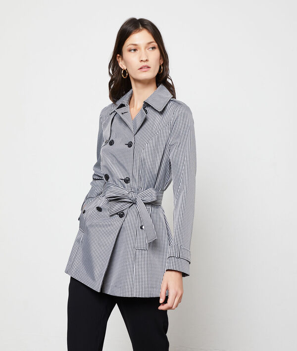 Gingham print trench Gingham print trench
