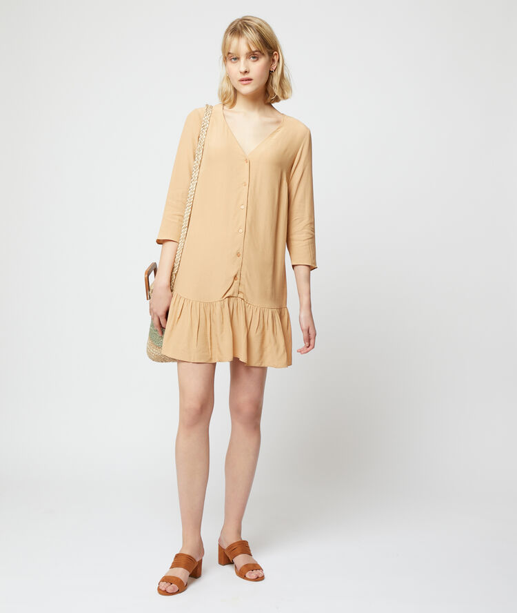 Shirt dress light camel.