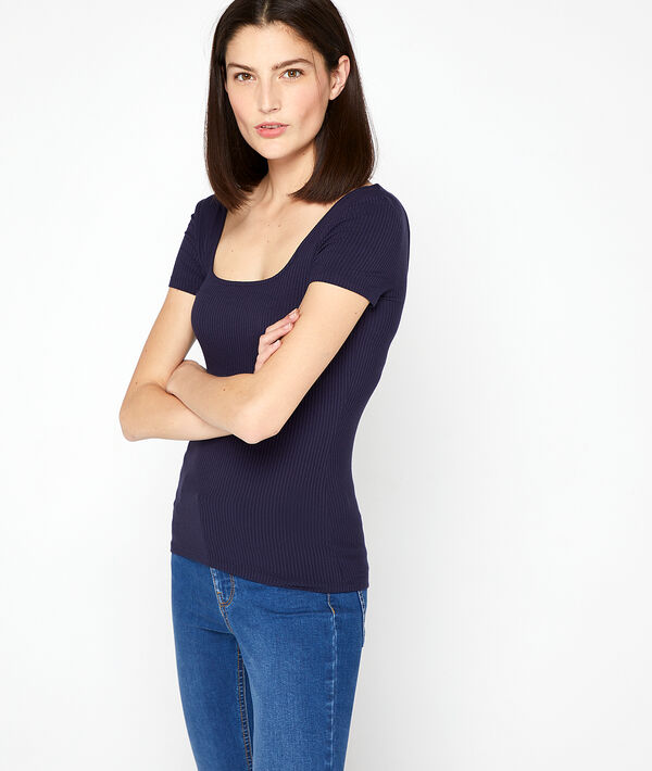 Ribbed top with low cut back Ribbed top with low cut back