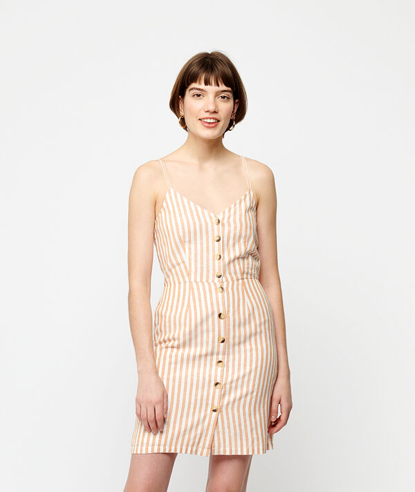 Button through dress in stripe Button through dress in stripe