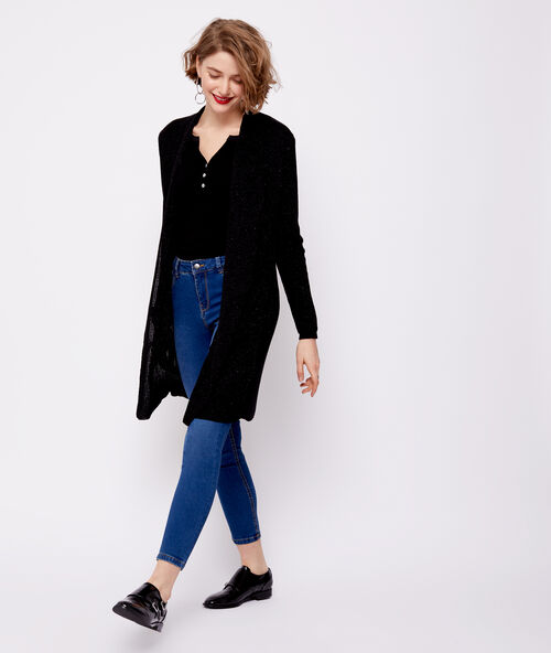Button collar jumper black.