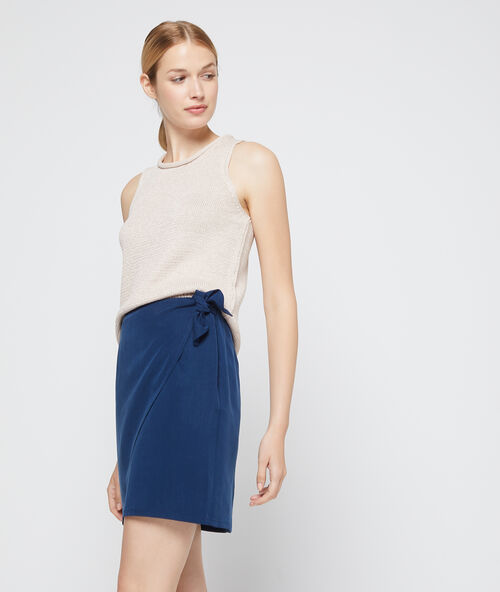 Tencel&reg; wrap skirt cobalt blue.