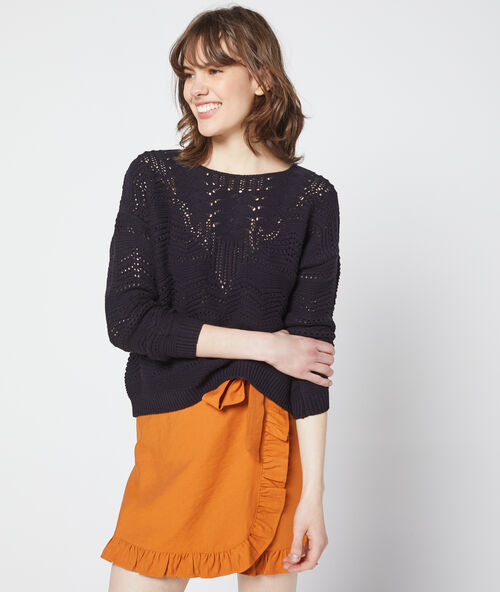 Large cable knit jumper black.