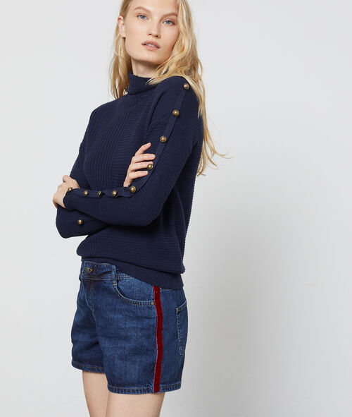 Jean shorts with side stripe Jean shorts with side stripe