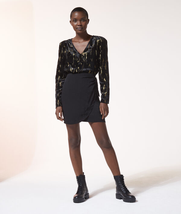Body en velours manches bouffantes Body en velours manches bouffantes