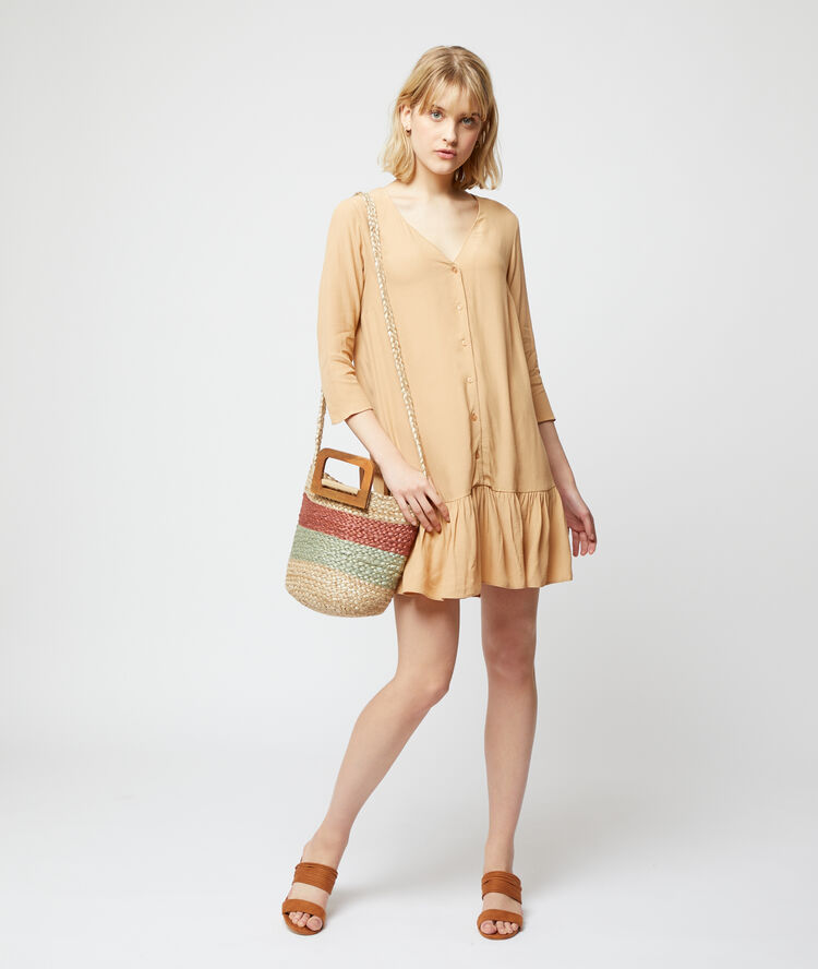 Shirt dress light camel.