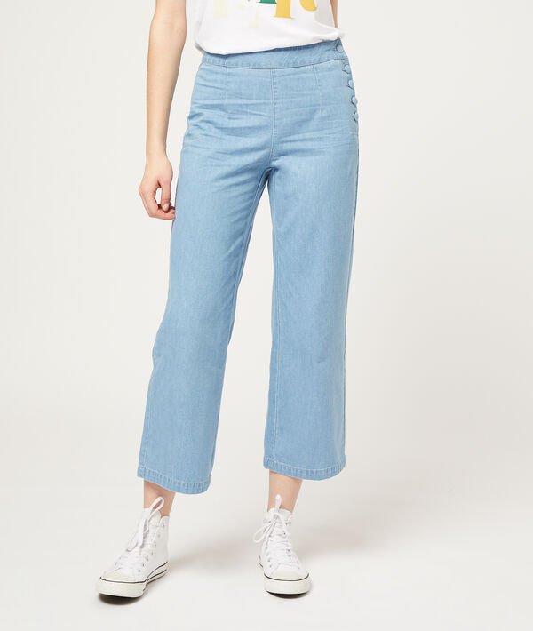 Wide leg jeans with buttons Wide leg jeans with buttons