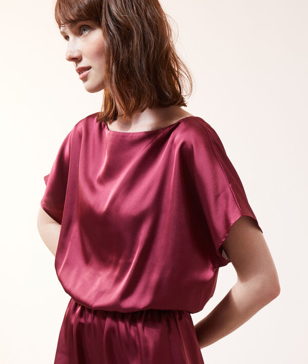 Robe midi satinée 2 en 1 - brassière intégrée Robe midi satinée 2 en 1 - brassière intégrée