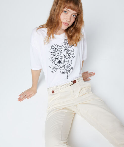 Roses broderie t-shirt white.