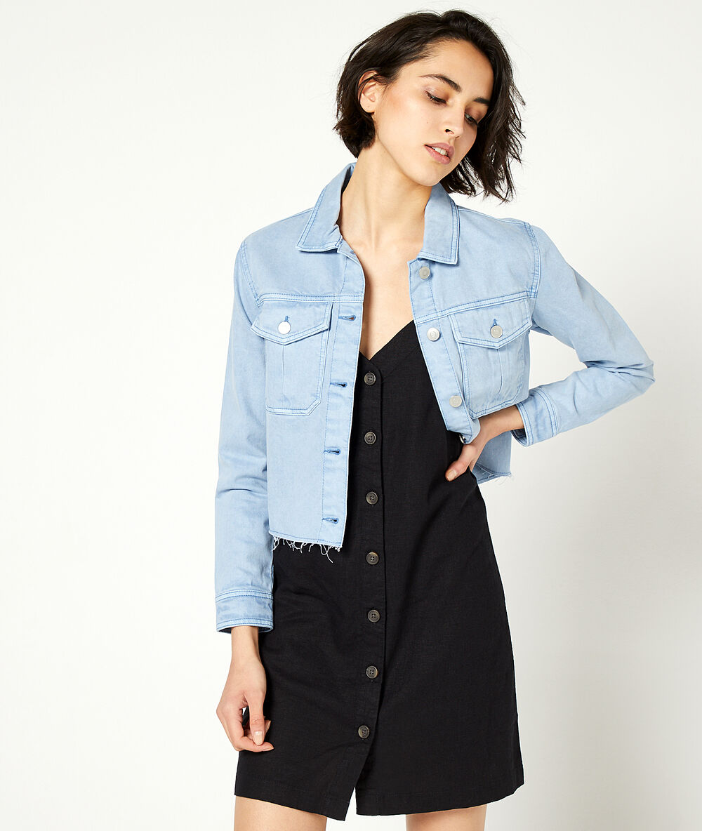 Denim jacket blue sky.