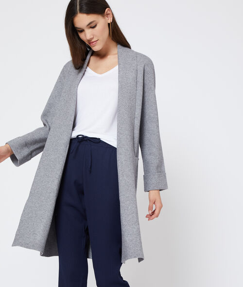 Soft knit maxi cardigan  light grey marl.