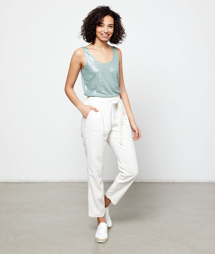 Metallic tank top almond.