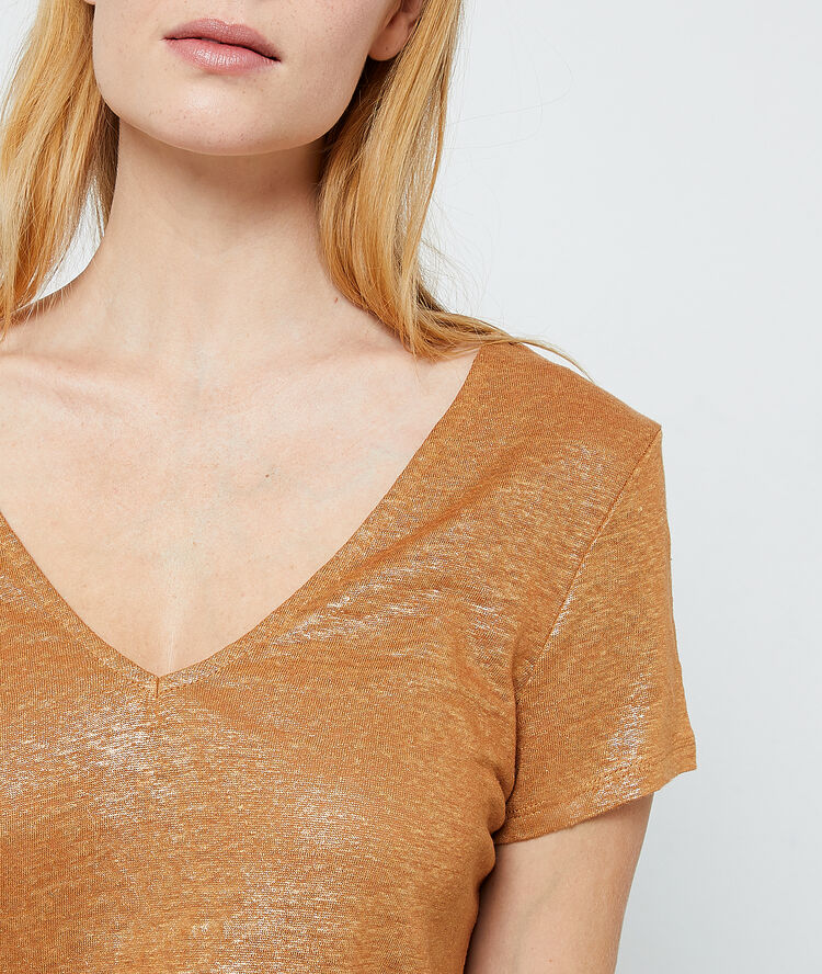 Metallic t-shirt camel.