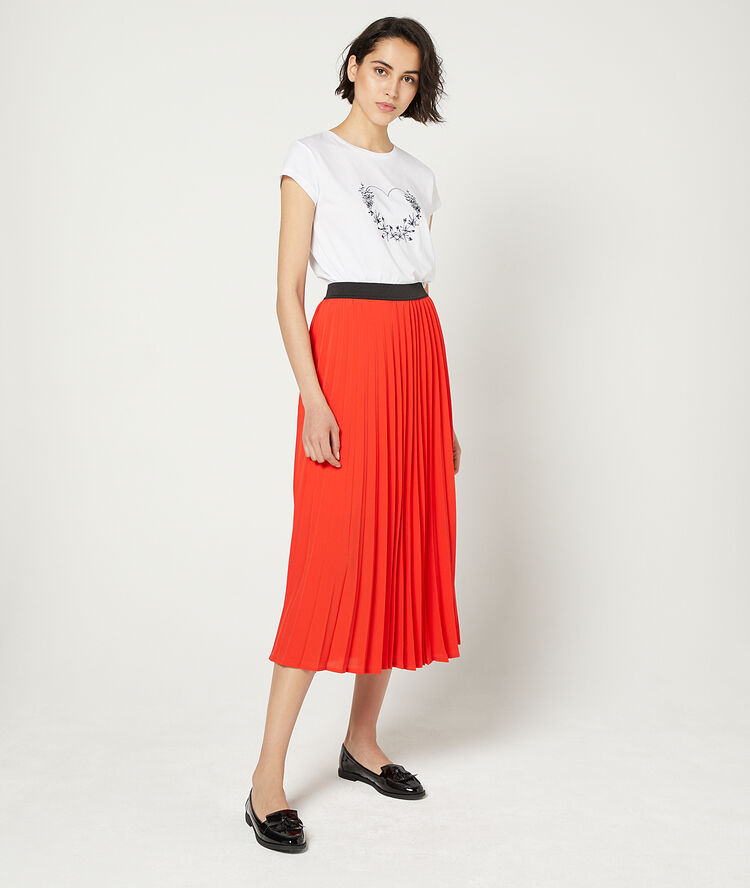 Pleated maxi skirt geranium.