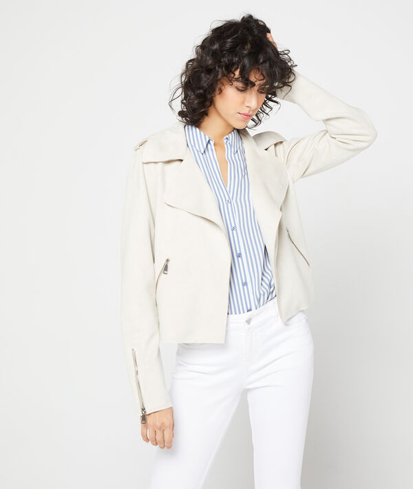Biker jacket in a suede effect Biker jacket in a suede effect