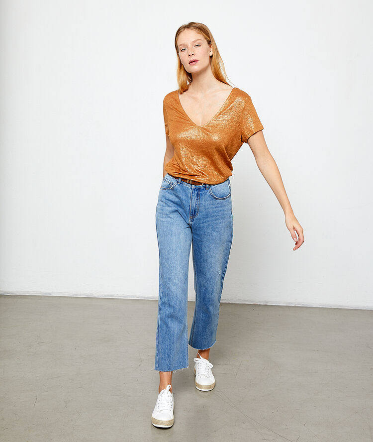 Metallic t-shirt camel.