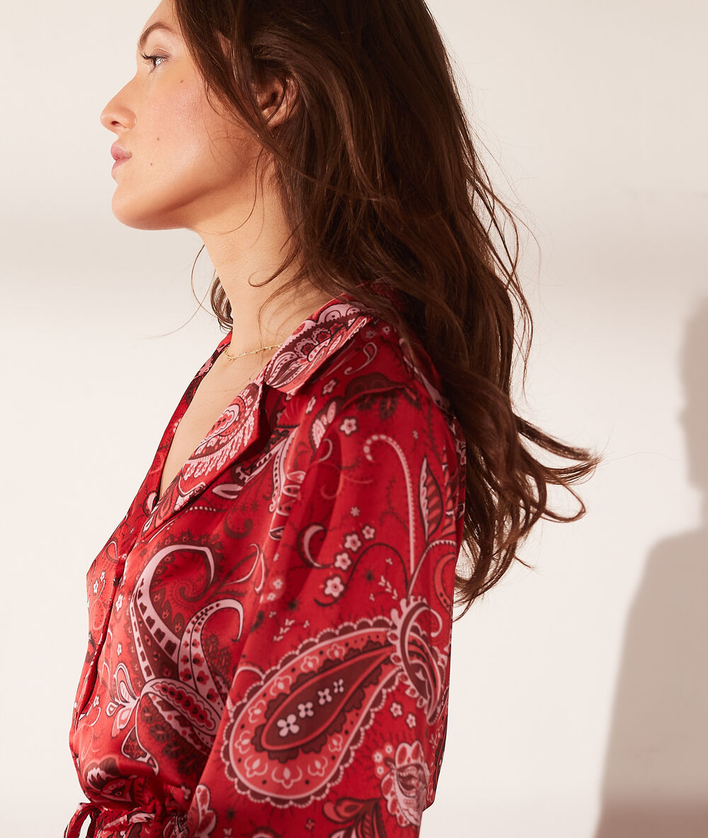 Bandana print dress red.