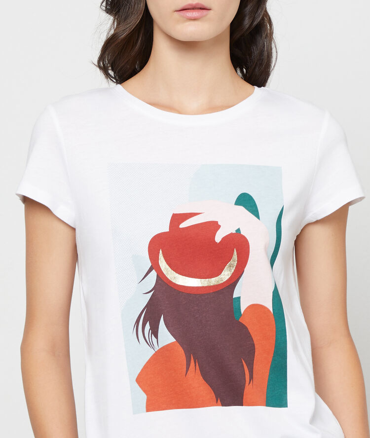 T-shirt sérigraphie blanc.