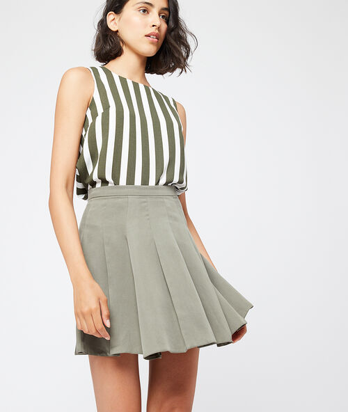 Tencel&reg; skater skirt kakhi.