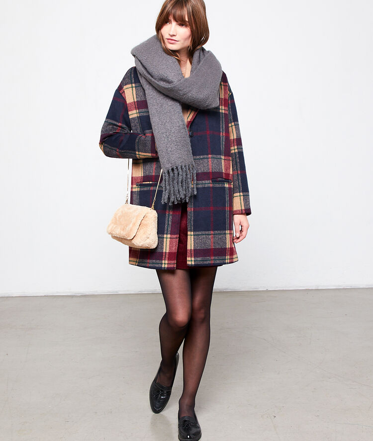 Fringed scarf mouse grey.