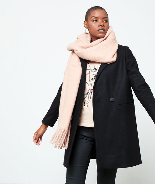 &Eacute;charpe &agrave; franges vieux rose.