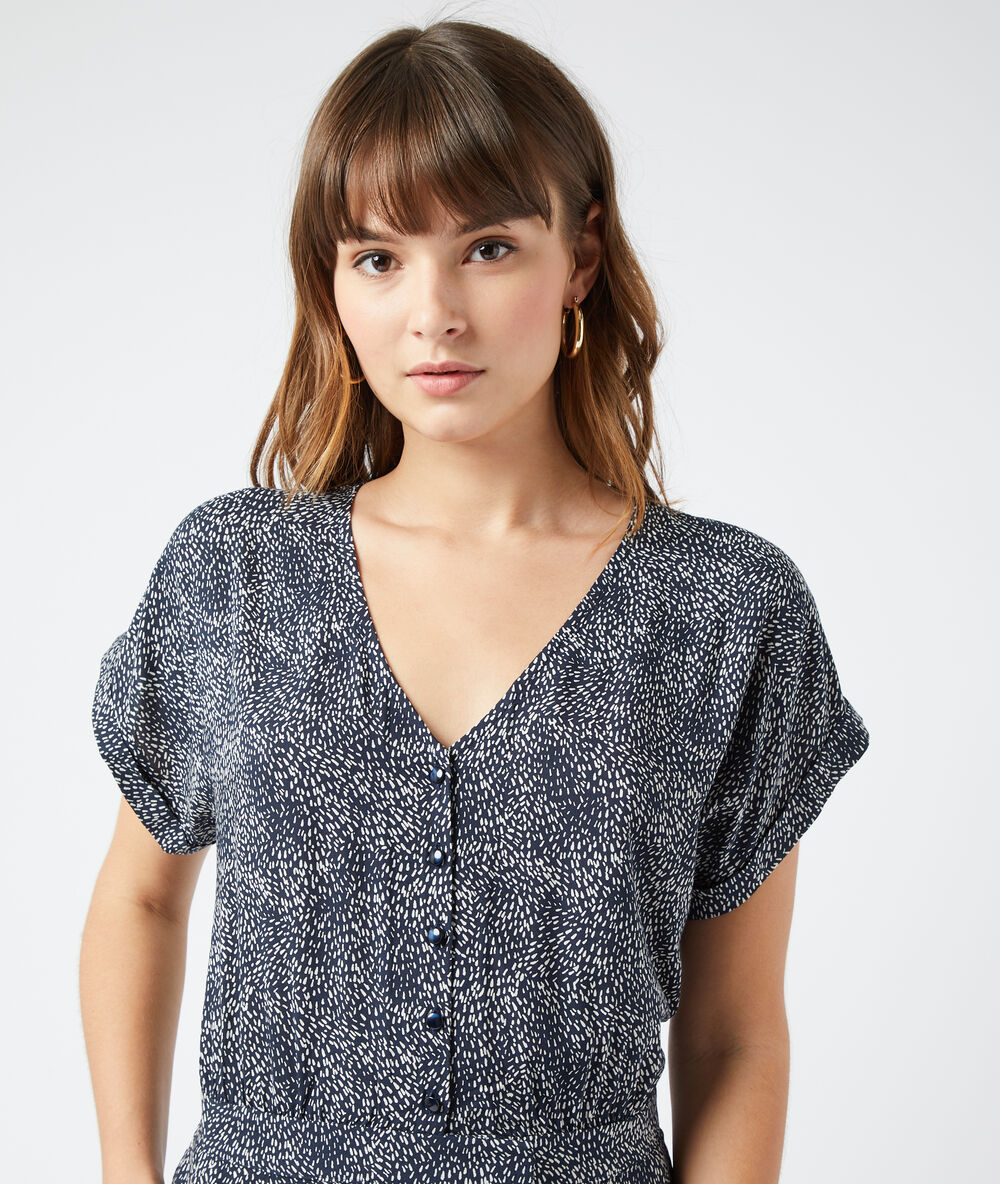 Printed playsuit navy blue.