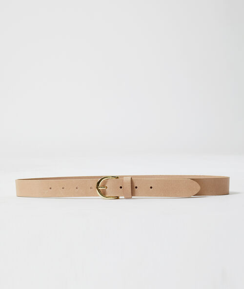 Leather belt beige.