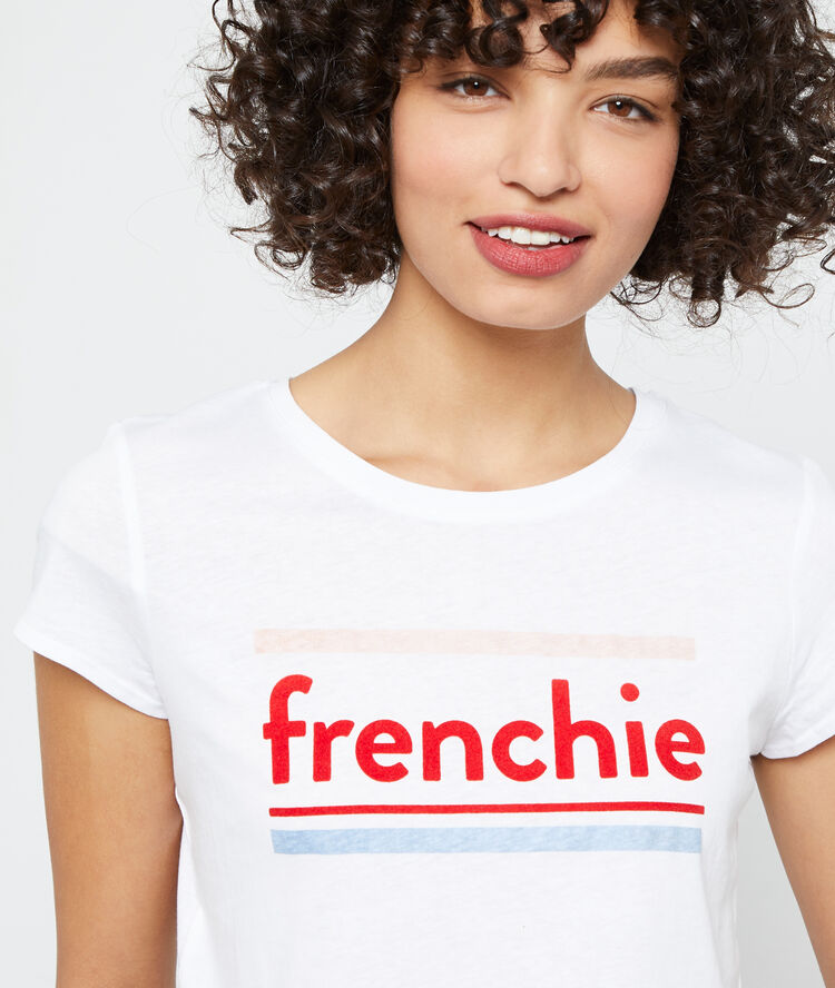 "frenchie" organic cotton t-shirt off white.