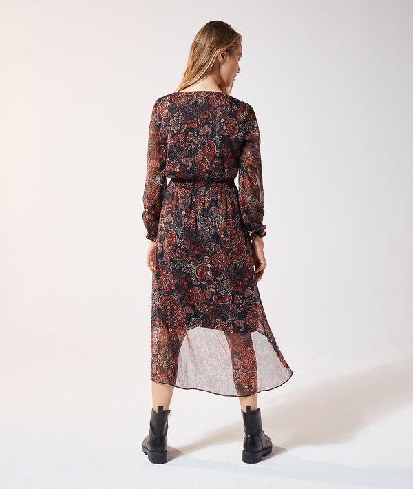 Robe longue fluide smockée imprimé fleuri Robe longue fluide smockée imprimé fleuri