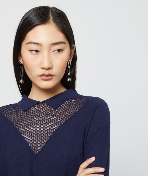 Peter pan collar jumper navy blue.