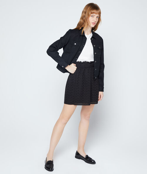 Broderie cotton skirt black.