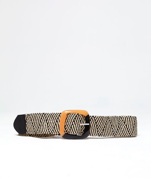 Large plaited belt black.